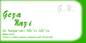 geza mazi business card